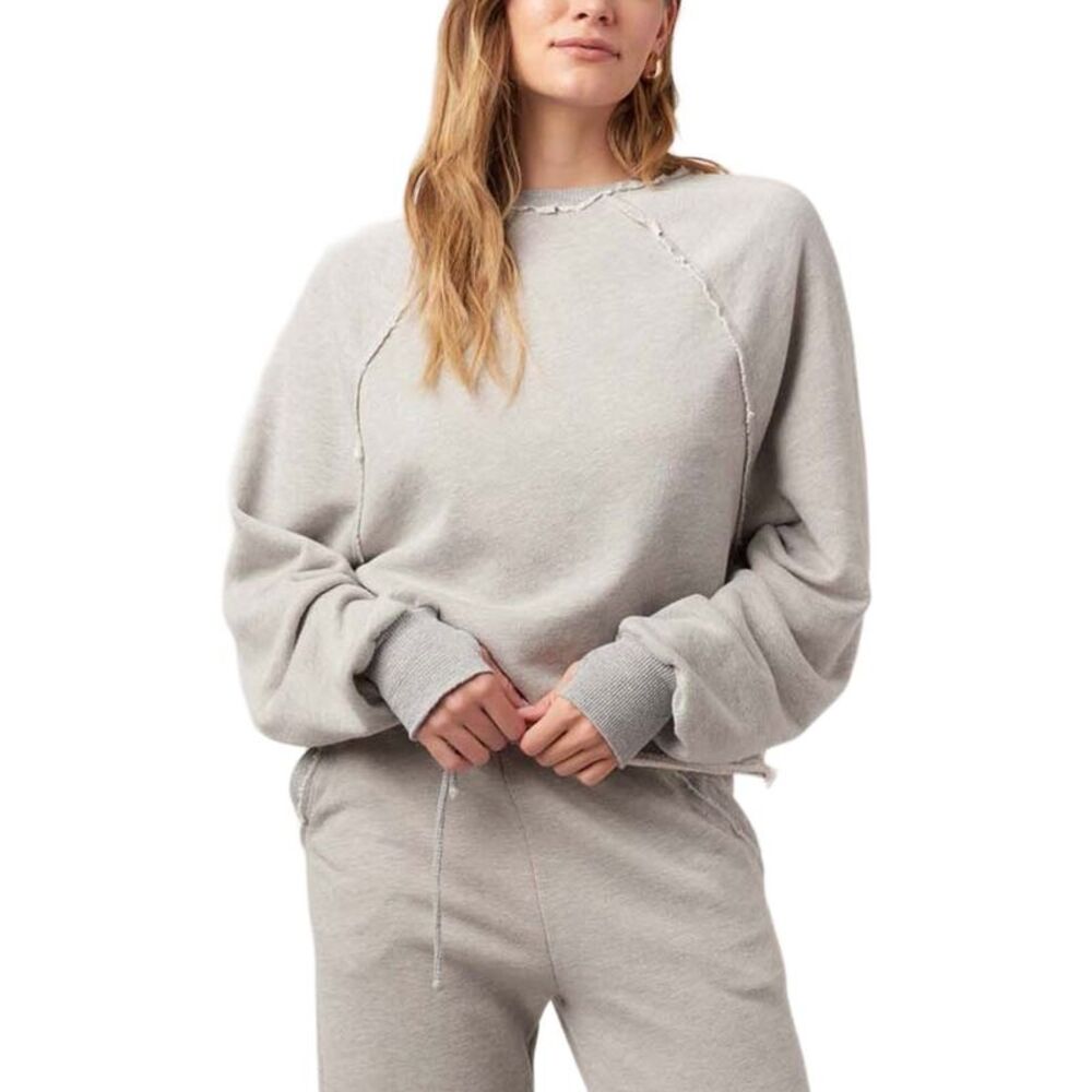 Project Social T Womens Paris Heathered Raglan Sweatshirt, Gray